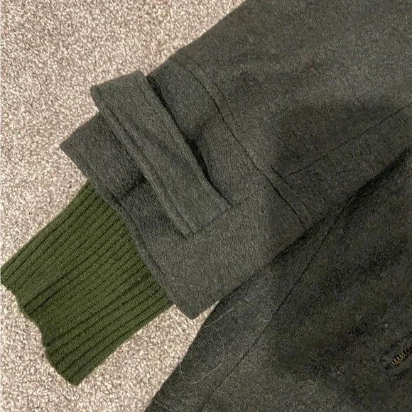 Free People Military Green Wool Mix Duffel Coat With Hood - Size Medium - Picture 2 of 3